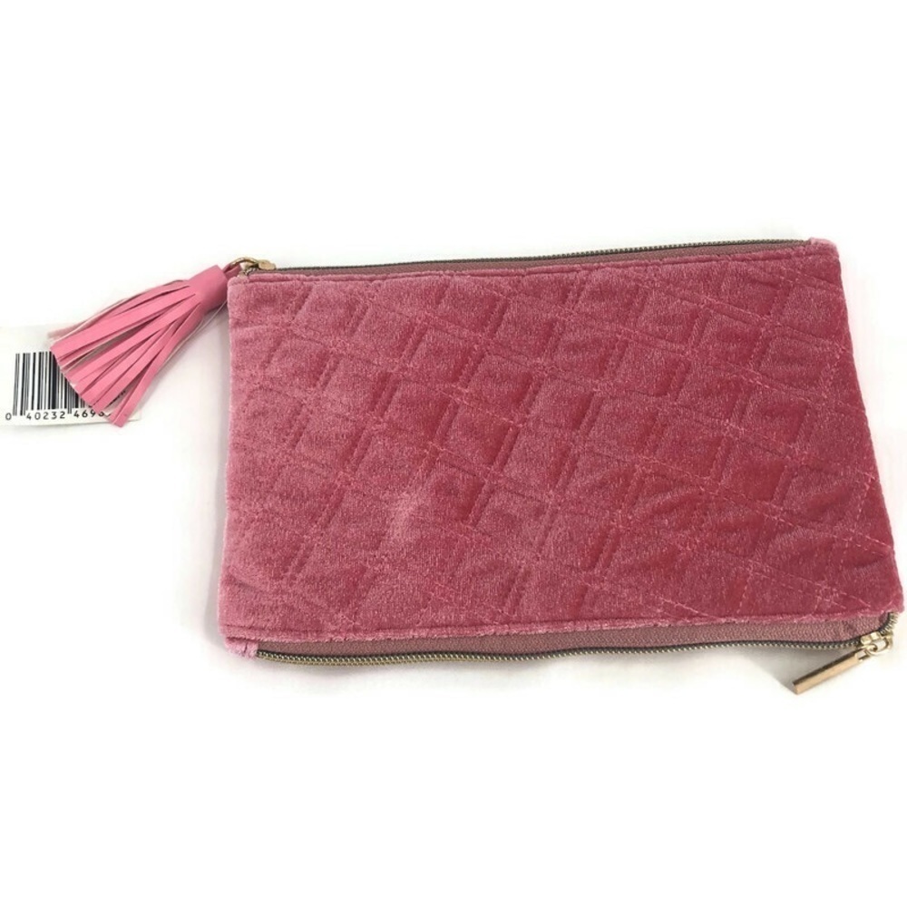 Neutrogena Pink Velour Tassel Cosmetic Travel Bag